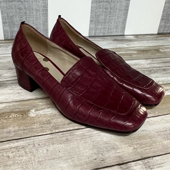 Boden Carina Croc Block Heel Loafers - Picture 2 of 12
